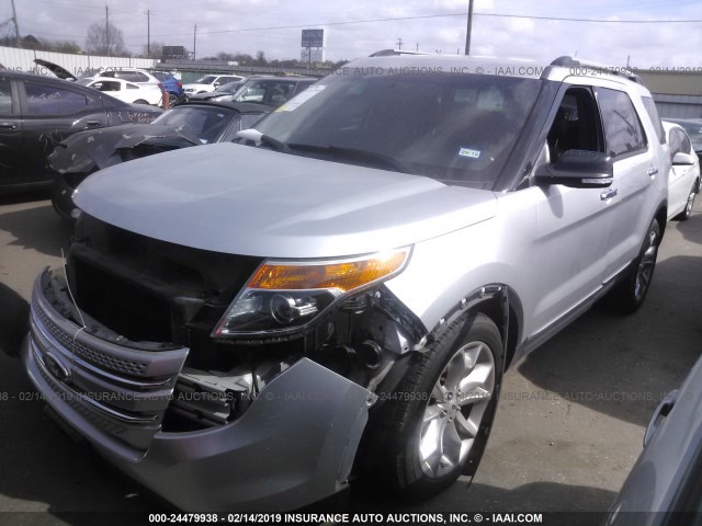 1FM5K7D8XEGA54344 - 2014 FORD EXPLORER XLT SILVER photo 2