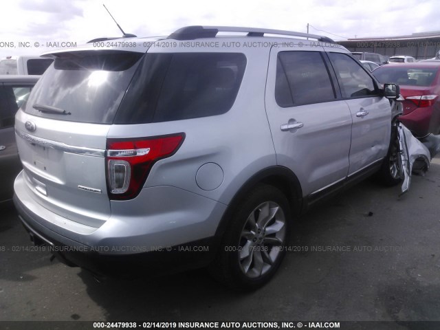 1FM5K7D8XEGA54344 - 2014 FORD EXPLORER XLT SILVER photo 4