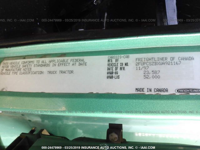 2FUPCSZBXWA921167 - 1998 FREIGHTLINER FLD120 FLD120 Unknown photo 9