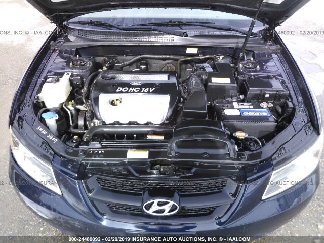 5NPET46C66H056557 - 2006 HYUNDAI SONATA GL BLUE photo 10