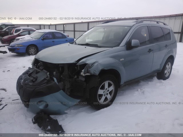 JA4MT31X37U007852 - 2007 MITSUBISHI OUTLANDER LS Light Blue photo 2