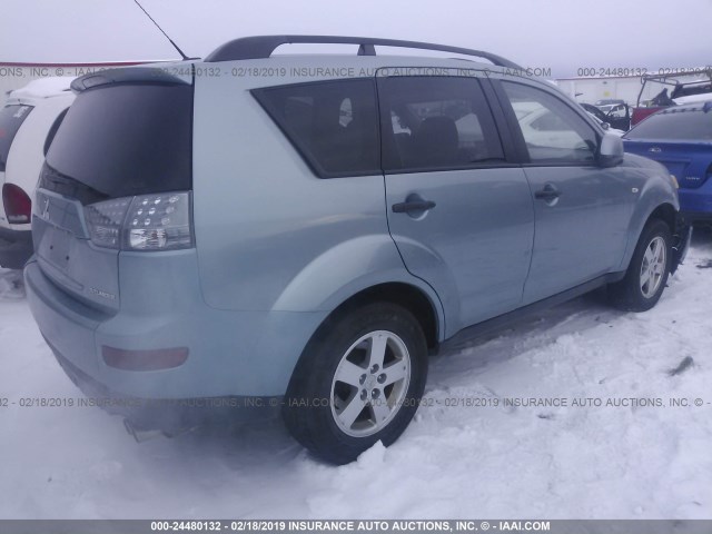 JA4MT31X37U007852 - 2007 MITSUBISHI OUTLANDER LS Light Blue photo 4