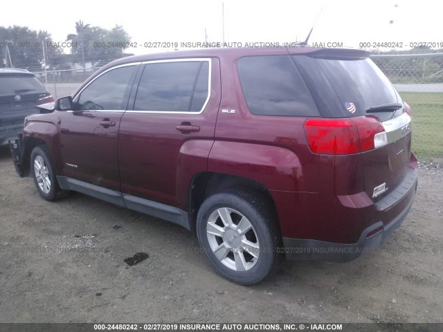 2GKALMEK3C6301732 - 2012 GMC TERRAIN SLE MAROON photo 3