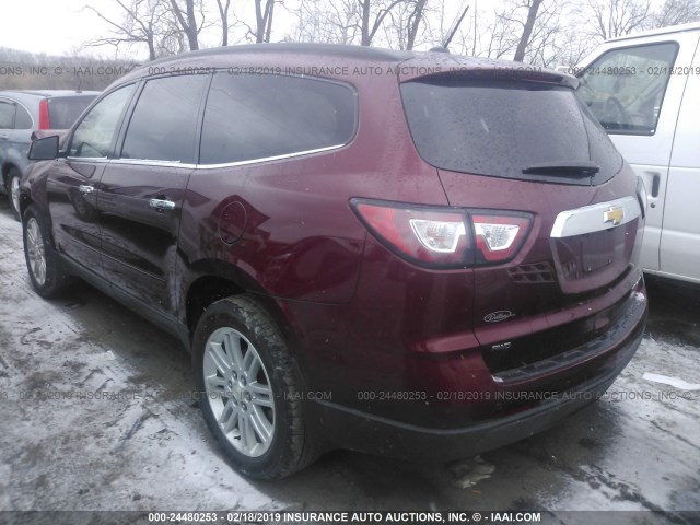 1GNKVGKDXFJ372328 - 2015 CHEVROLET TRAVERSE LT MAROON photo 3