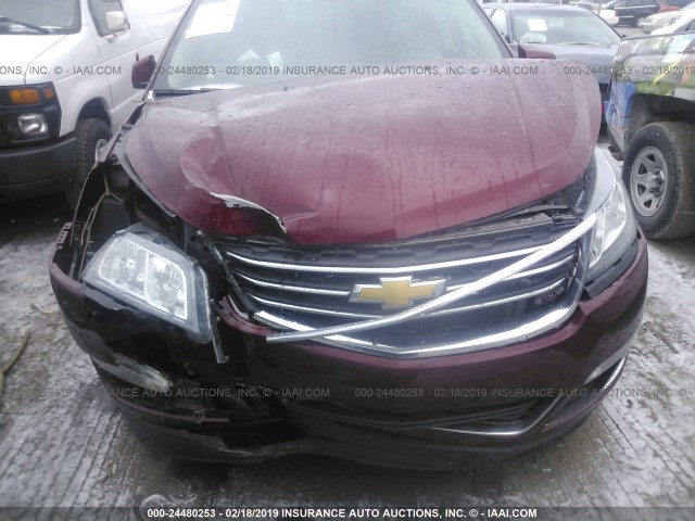 1GNKVGKDXFJ372328 - 2015 CHEVROLET TRAVERSE LT MAROON photo 6