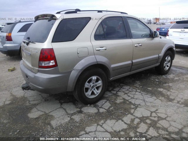 KNDJC733435087161 - 2003 KIA SORENTO EX/LX TAN photo 4