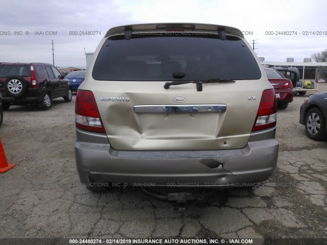 KNDJC733435087161 - 2003 KIA SORENTO EX/LX TAN photo 6