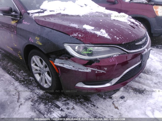 1C3CCCABXFN708312 - 2015 CHRYSLER 200 LIMITED MAROON photo 6