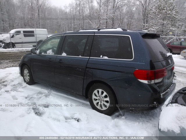 5FNRL3H70AB054743 - 2010 HONDA ODYSSEY EXL BLUE photo 3