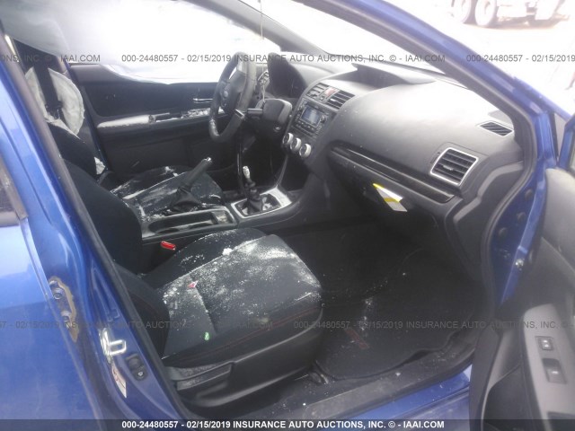 JF1VA1D62F9830125 - 2015 SUBARU WRX PREMIUM BLUE photo 5