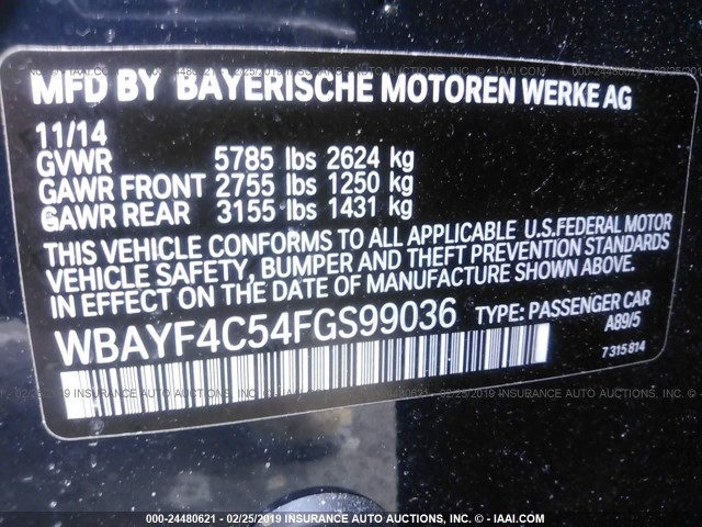 WBAYF4C54FGS99036 - 2015 BMW 740 LXI BLUE photo 9