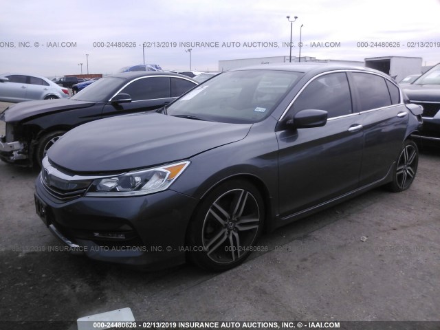 1HGCR2F14HA105985 - 2017 HONDA ACCORD SPORT SPECIAL EDITION GRAY photo 2