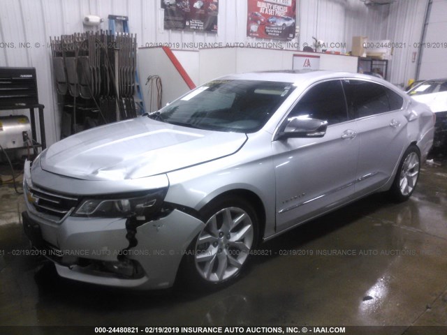 1G1145SL0EU115624 - 2014 CHEVROLET IMPALA LTZ SILVER photo 2