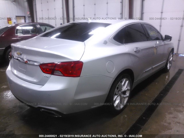 1G1145SL0EU115624 - 2014 CHEVROLET IMPALA LTZ SILVER photo 4