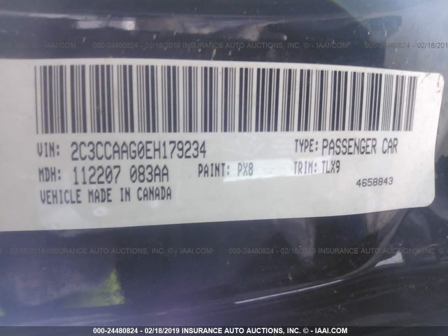 2C3CCAAG0EH179234 - 2014 CHRYSLER 300 BLACK photo 9