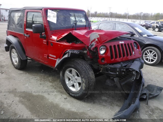 1C4AJWAG2CL281866 - 2012 JEEP WRANGLER SPORT RED photo 1