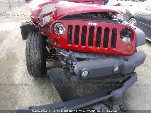 1C4AJWAG2CL281866 - 2012 JEEP WRANGLER SPORT RED photo 6