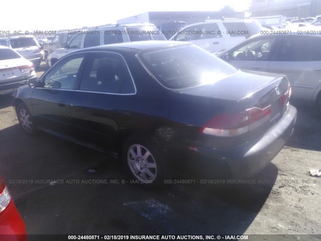 1HGCG66822A102827 - 2002 HONDA ACCORD EX/SE BLACK photo 3