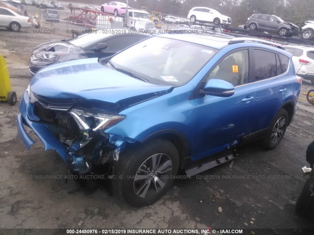 JTMWFREV5JJ168620 - 2018 TOYOTA RAV4 ADVENTURE/XLE BLUE photo 2