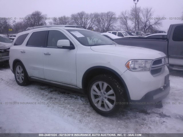 1C4RDJDG4DC667554 - 2013 DODGE DURANGO CREW WHITE photo 1