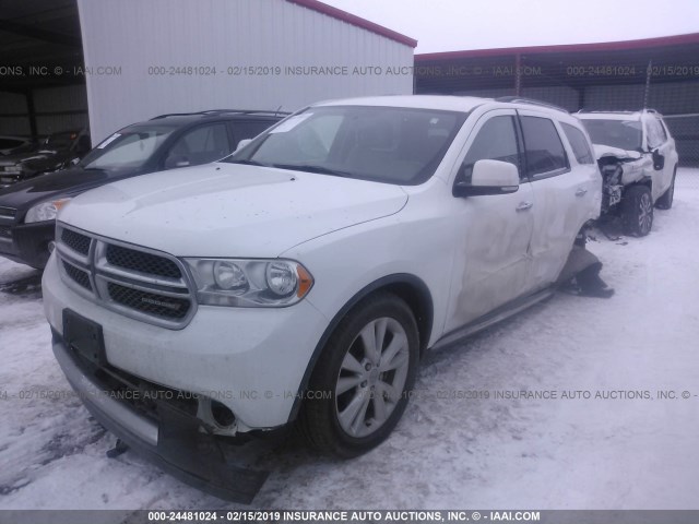 1C4RDJDG4DC667554 - 2013 DODGE DURANGO CREW WHITE photo 2