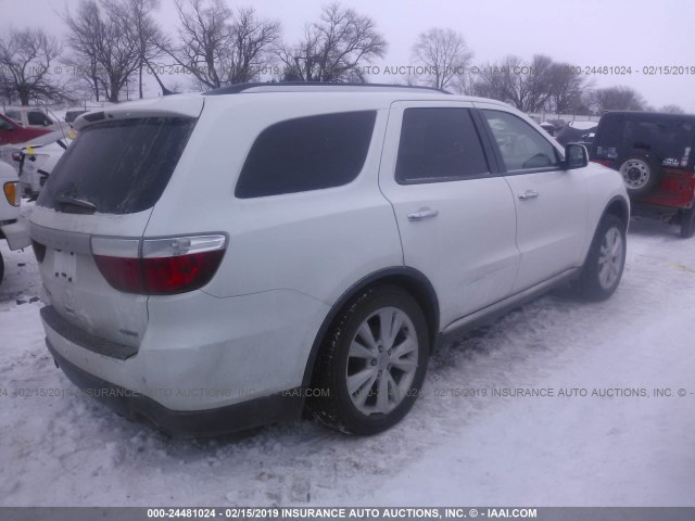 1C4RDJDG4DC667554 - 2013 DODGE DURANGO CREW WHITE photo 4