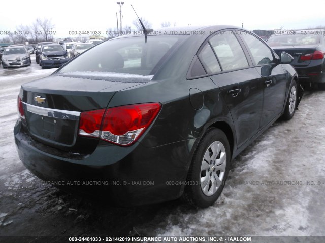 1G1PA5SH2E7136990 - 2014 CHEVROLET CRUZE LS GREEN photo 4