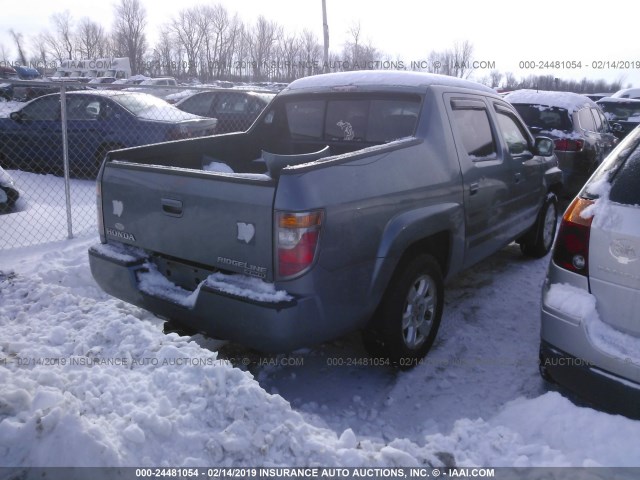 2HJYK16518H536576 - 2008 HONDA RIDGELINE RTL Light Blue photo 4