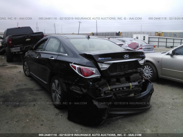 KMHEC4A44DA081019 - 2013 HYUNDAI SONATA HYBRID BLACK photo 3