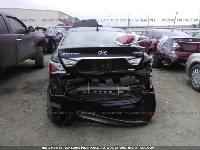 KMHEC4A44DA081019 - 2013 HYUNDAI SONATA HYBRID BLACK photo 6