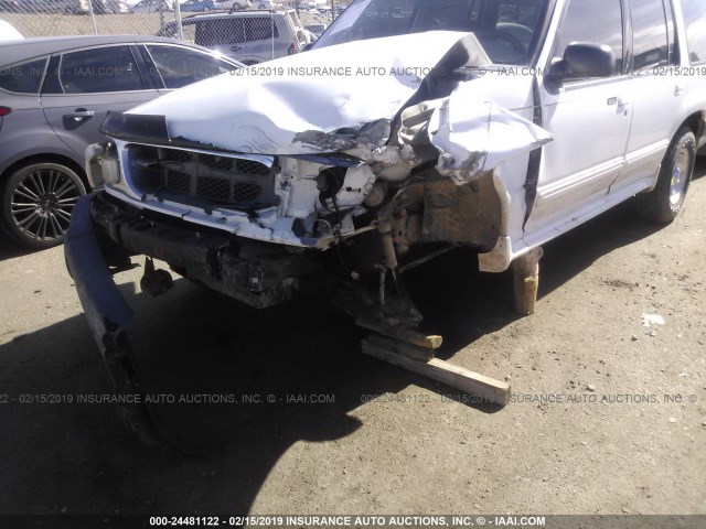 1FMZU73E0YZC05820 - 2000 FORD EXPLORER XLT WHITE photo 6