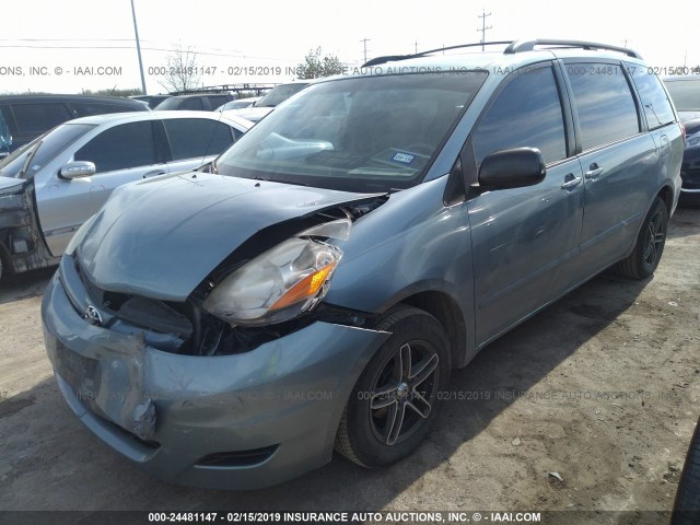 5TDZK23C98S143590 - 2008 TOYOTA SIENNA CE/LE Light Blue photo 2