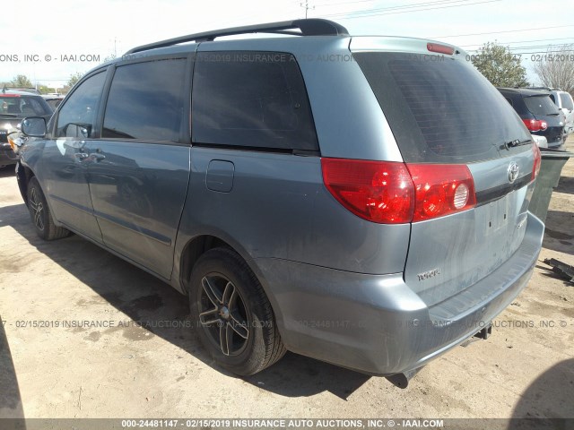 5TDZK23C98S143590 - 2008 TOYOTA SIENNA CE/LE Light Blue photo 3