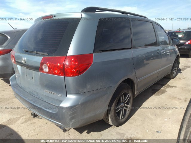 5TDZK23C98S143590 - 2008 TOYOTA SIENNA CE/LE Light Blue photo 4