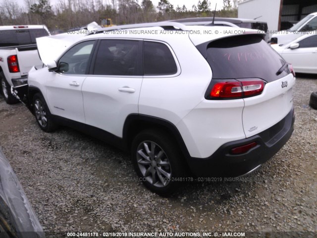 1C4PJLDB2JD572724 - 2018 JEEP CHEROKEE LIMITED WHITE photo 3