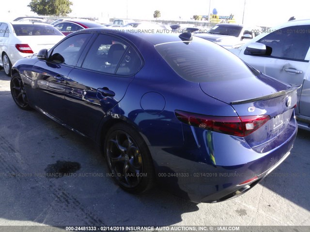 ZARFAECN8H7537459 - 2017 ALFA ROMEO GIULIA TI BLUE photo 3