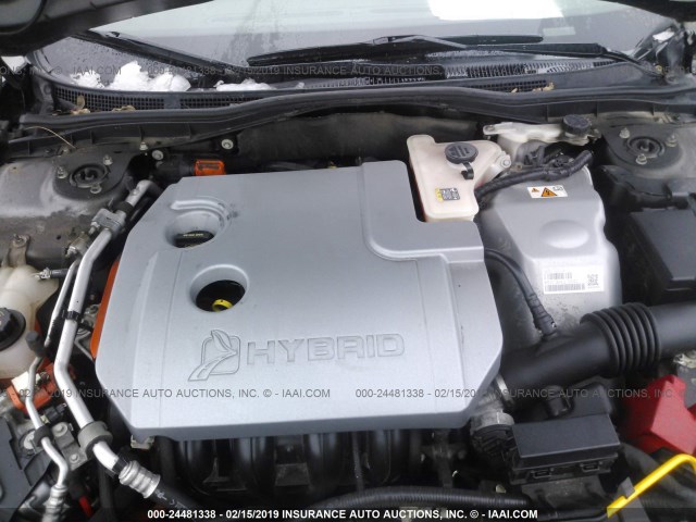 3FADP0L36CR405051 - 2012 FORD FUSION HYBRID GRAY photo 10