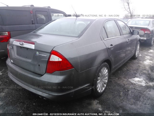 3FADP0L36CR405051 - 2012 FORD FUSION HYBRID GRAY photo 4