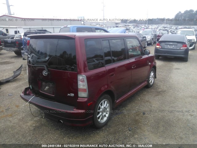JTLKT324664114740 - 2006 TOYOTA SCION XB RED photo 4