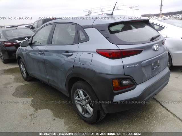 KM8K12AA6KU232120 - 2019 HYUNDAI KONA GRAY photo 3