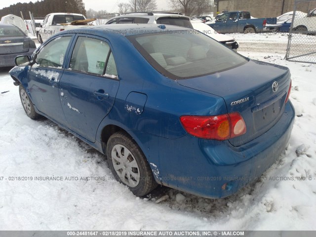 1NXBU4EE6AZ283793 - 2010 TOYOTA COROLLA S/LE/XLE BLUE photo 3