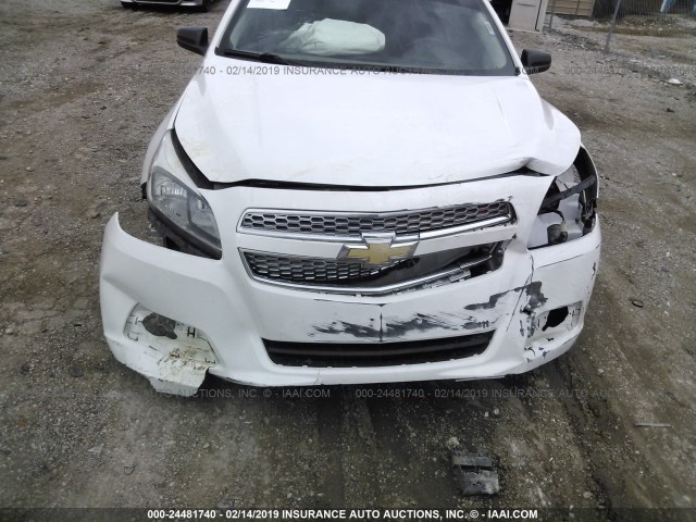 1G11B5SAXDF271631 - 2013 CHEVROLET MALIBU LS WHITE photo 6