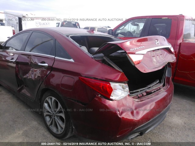 5NPEC4AB7EH813690 - 2014 HYUNDAI SONATA SE/LIMITED RED photo 6