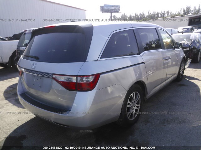 5FNRL5H60BB066458 - 2011 HONDA ODYSSEY EXL SILVER photo 4