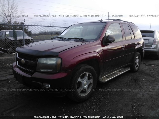 1GNDT13S482183096 - 2008 CHEVROLET TRAILBLAZER LS/LT MAROON photo 2