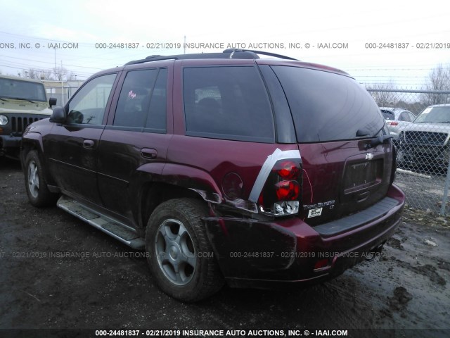 1GNDT13S482183096 - 2008 CHEVROLET TRAILBLAZER LS/LT MAROON photo 3