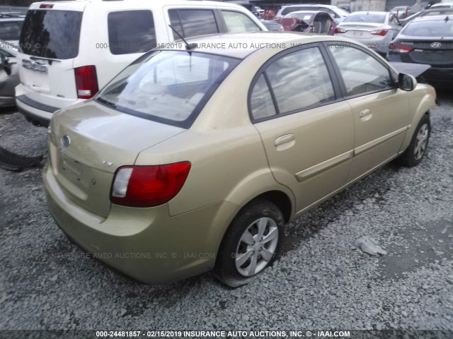 KNADH4A32B6753133 - 2011 KIA RIO LX/SX GOLD photo 4