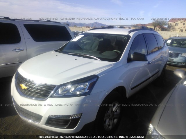 1GNKRFED4GJ297458 - 2016 CHEVROLET TRAVERSE LS WHITE photo 2