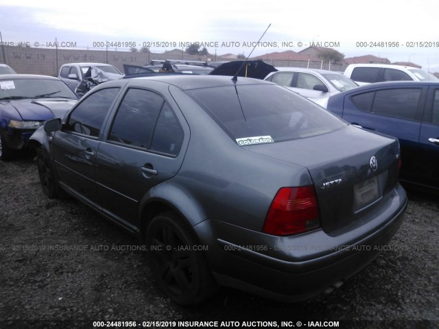 3VWSE69MX3M113875 - 2003 VOLKSWAGEN JETTA GLS GRAY photo 3