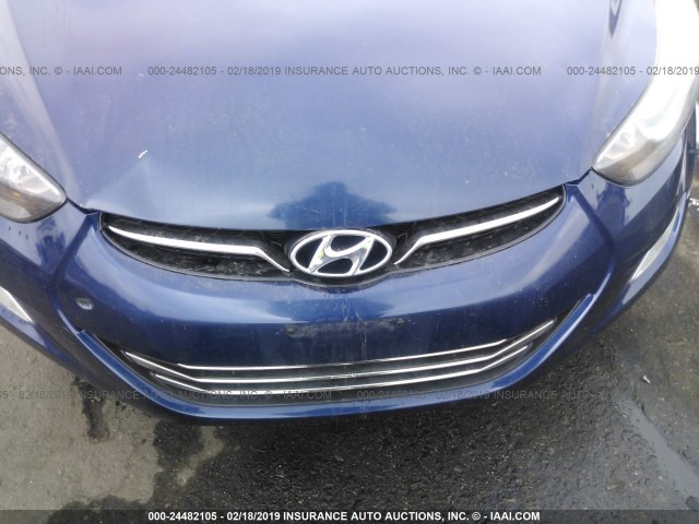 KMHDH4AEXDU700968 - 2013 HYUNDAI ELANTRA GLS/LIMITED BLUE photo 6